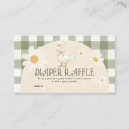 Daisy Green Goose Baby shower Luier Raffle Informatiekaartje
