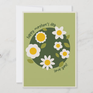 DAISY GREEN - Moederdag Bloemen Uitnodigingskaart Feestdagenkaart