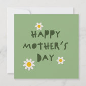 DAISY GREEN - Moederdag Floral Invitation Kaart (Achterkant)