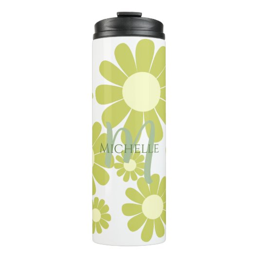 Daisy Green Monogram Thermosbeker (Voorkant)
