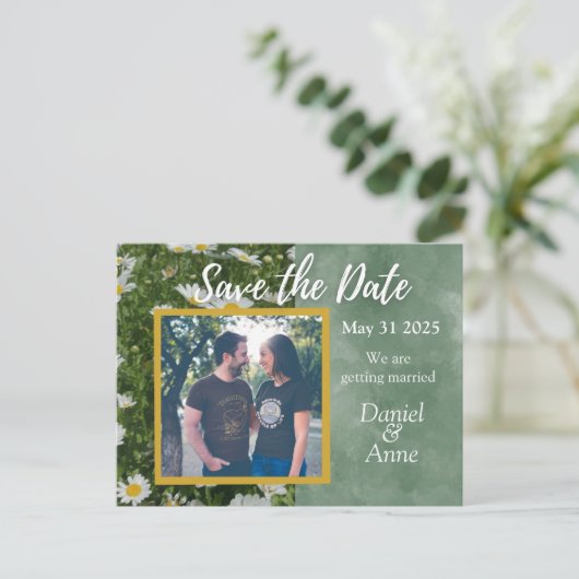 Daisy Green Save the Date Briefkaart (Staand voorkant)