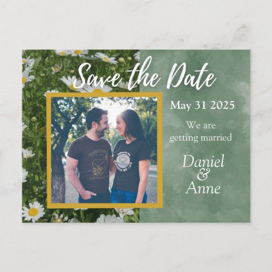 Daisy Green Save the Date Briefkaart (Voorkant)
