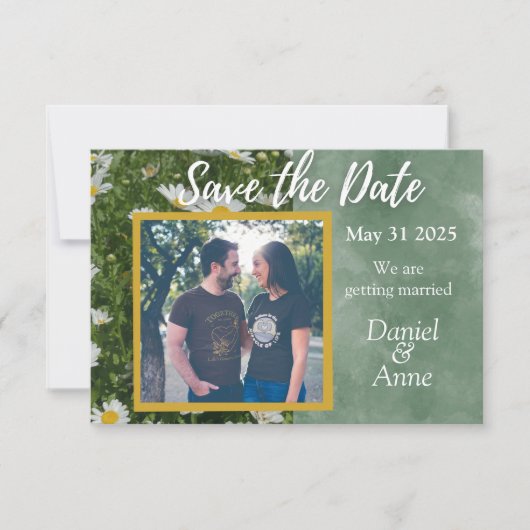 Daisy Green Save the Date Kaart (Voorkant)