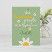 DAISY GREEN - Verjaardag Bloemenuitnodiging Kaart (Staand voorkant)