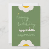 DAISY GREEN - Verjaardag Bloemenuitnodiging Kaart (Voorkant)