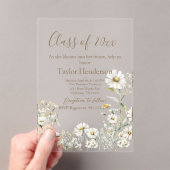 Daisy Greenery Graduation Invitation Acryl Uitnodigingen (Insitu (Draagbaar))