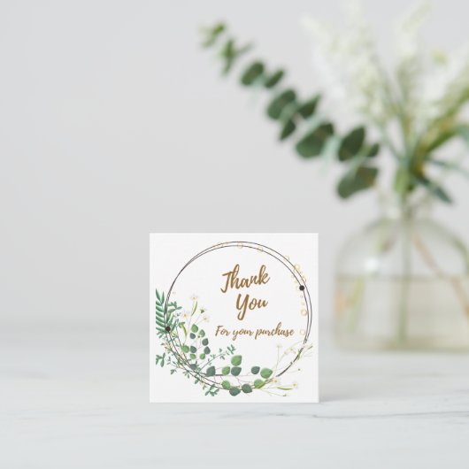 Daisy Greenery 'Thank You' Enclosed Card Informatiekaartje (Staand voorkant)