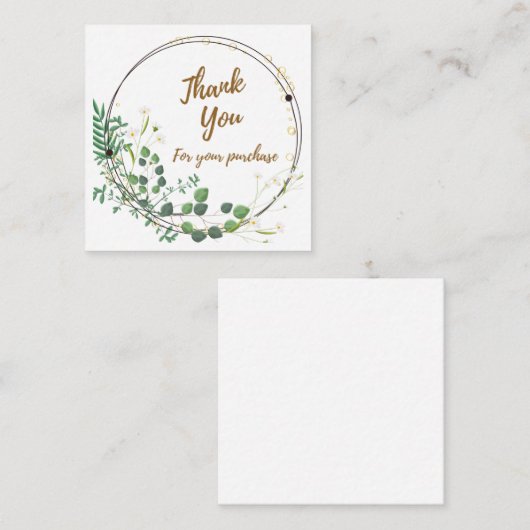 Daisy Greenery 'Thank You' Enclosed Card Informatiekaartje (Voorkant / Achterkant)