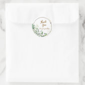 Daisy Greenery 'Thank You' Round Sticker (Tas)