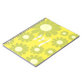 Daisy Groen Geel Monogram Notitieboek (Linkerzijde)
