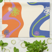 Daisy Groove Blauw, Sinaasappel, Paarse, Groen, &  Theedoek (Gevouwen)