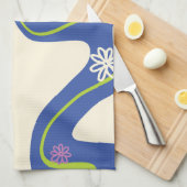 Daisy Groove Blauw, Sinaasappel, Paarse, Groen, &  Theedoek (Quarter Fold)