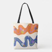 Daisy Groove Blauw, Sinaasappel, Paarse, Groen, & Tote Bag (Achterkant)