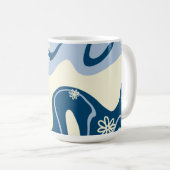 Daisy Groove - Dark Blue, Light Blue en Cream Koffiemok (Voorkant rechts)