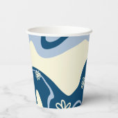 Daisy Groove - Dark Blue, Light Blue en Cream Papieren Bekers (Achterkant)