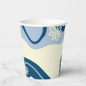 Daisy Groove - Dark Blue, Light Blue en Cream Papieren Bekers (Voorkant)
