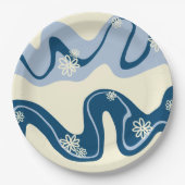Daisy Groove - Dark Blue, Light Blue en Cream Papieren Bordje (Voorkant)
