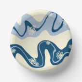 Daisy Groove - Dark Blue, Light Blue en Cream Papieren Kommen (Voorkant)