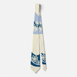 Daisy Groove - Dark Blue, Light Blue en Cream Stropdas