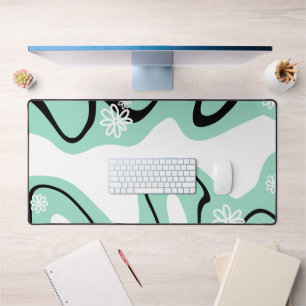 Daisy Groove in Mint Groen, Zwart en Wit Bureaumat