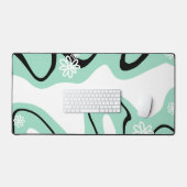 Daisy Groove in Mint Groen, Zwart en Wit Bureaumat (Keyboard & Muis)