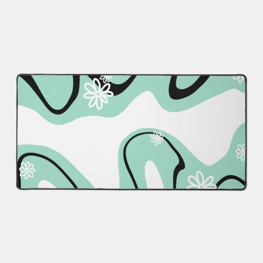 Daisy Groove in Mint Groen, Zwart en Wit Bureaumat (Voorkant)