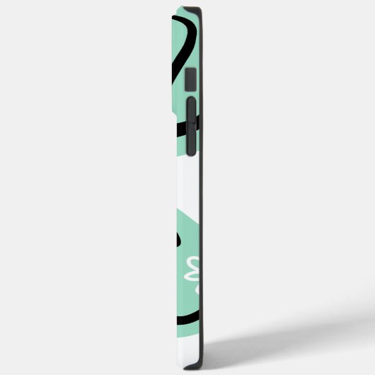Daisy Groove in Mint Groen, Zwart en Wit Case-Mate iPhone Case (Achterkant / Links)