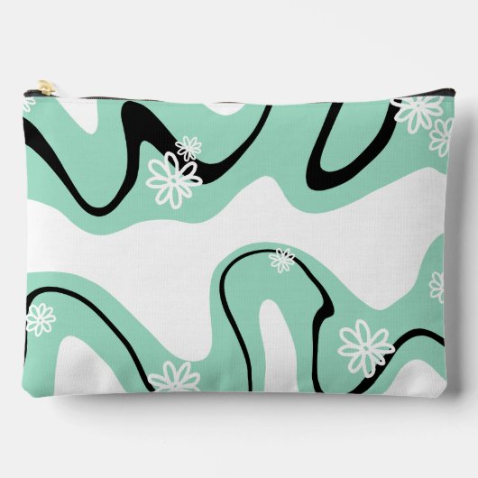 Daisy Groove in Mint Groen, Zwart en Wit Etui (Voorkant)