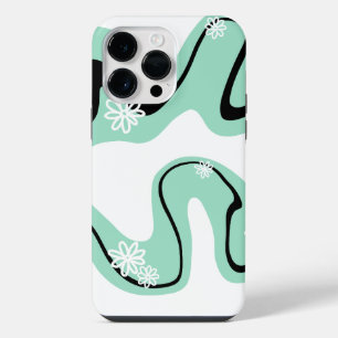 Daisy Groove in Mint Groen, Zwart en Wit iPhone 14 Pro Max Hoesje