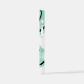 Daisy Groove in Mint Groen, Zwart en Wit iPhone Hoesje (Linkerkant)