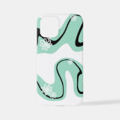 Daisy Groove in Mint Groen, Zwart en Wit iPhone Hoesje (Achterkant)