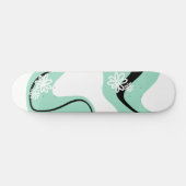 Daisy Groove in Mint Groen, Zwart en Wit Persoonlijk Skateboard (Horizontaal)