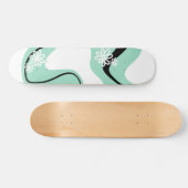 Daisy Groove in Mint Groen, Zwart en Wit Persoonlijk Skateboard (Horizontaal)