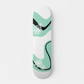 Daisy Groove in Mint Groen, Zwart en Wit Persoonlijk Skateboard (Voorkant)