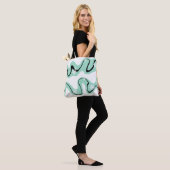Daisy Groove in Mint Groen, Zwart en Wit Tote Bag (Op model)