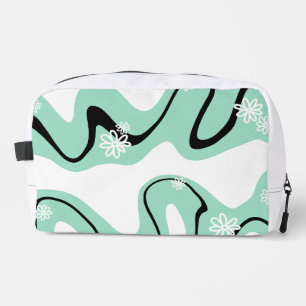 Daisy Groove in Mintgroen, Zwart en Wit Toilettasje