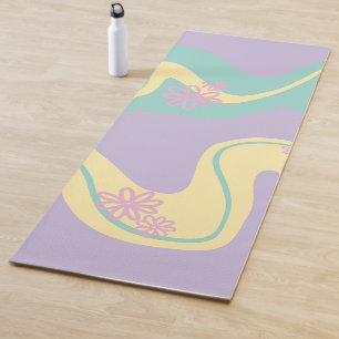 Daisy Groove Pastel Roze, Geel, Paars & Groen Yogamat