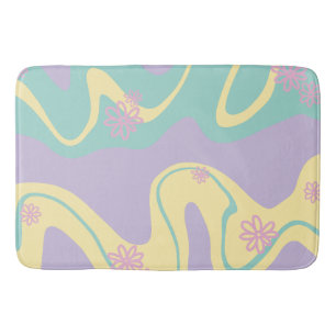 Daisy Groove Pastel Roze, Geel, Paarse & Groen Badmat