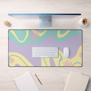 Daisy Groove Pastel Roze, Geel, Paarse & Groen Bureaumat