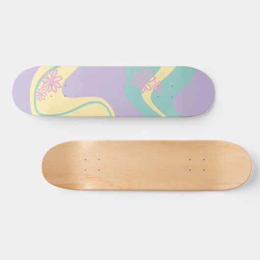 Daisy Groove Pastel Roze, Geel, Paarse & Groen Persoonlijk Skateboard (Horizontaal)