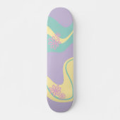 Daisy Groove Pastel Roze, Geel, Paarse & Groen Persoonlijk Skateboard (Voorkant)