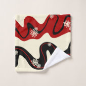 Daisy Groove - Red & Cream Bad Handdoek (Wasdoekje)