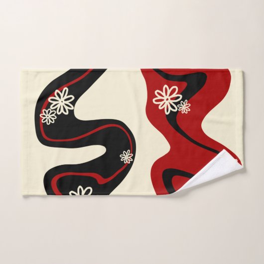 Daisy Groove - Red & Cream Bad Handdoek (Handdoek)