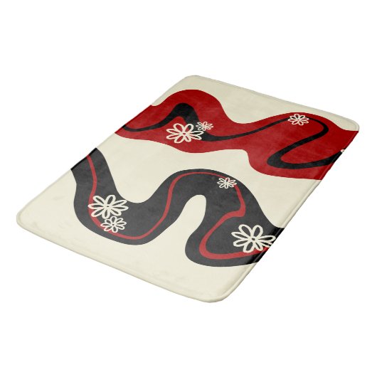 Daisy Groove - Red & Cream Badmat (Gekanteld)