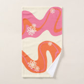 Daisy Groove - Roze, Oranje en crème Bad Handdoek (Handdoek)