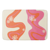 Daisy Groove - Roze, Oranje en crème Badmat (Voorkant)