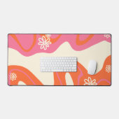 Daisy Groove - Roze, Oranje en crème Bureaumat (Keyboard & Muis)