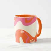 Daisy Groove - Roze, Oranje en crème Mok (Voorkant rechts)