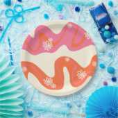 Daisy Groove - Roze, Oranje en crème Papieren Bordje (Feest)