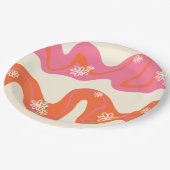 Daisy Groove - Roze, Oranje en crème Papieren Bordje (Gekanteld)
